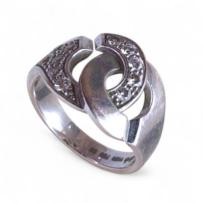 DINH VAN BAGUE menottes en or gris et diamants Poids 6. - Photo 1