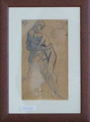 "La nuit" - Dessin marqué M.R. 5623 - 20x10 cms