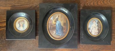 three framed pictures of the virgin mary and the child jesus