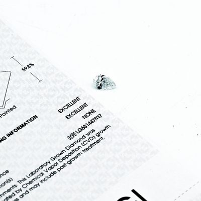 Diamant de synthèse (lab-grown diamond) de forme poire  1,11 carats, a