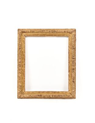 an antique gold frame with a white background