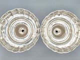 pair of antique silver plated candlestick holders