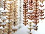a lot of butterflies that are hanging on the wall