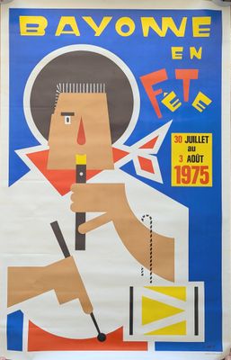 a poster of a man holding a knife in his right hand
