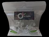 a clear plastic bag with a bunch of toothbrushes inside of it