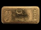 une barre d'or sur fond noir