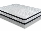 a close up of a mattress on a stand on a white background