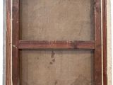 an old wooden window frame with a window pane in the middle