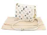 louis vuitton white monograme leather wrist bag