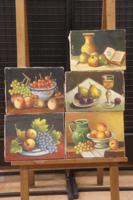 Max TOUTAIN (1935-2006) lot de cinq huiles sur toile de peti…