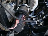 a close up view of a motorcycle engine and its gear