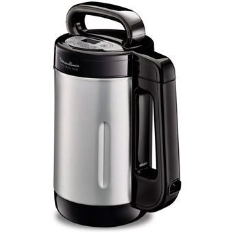 une image représentant une cafetière noire et argentée sur fond blanc