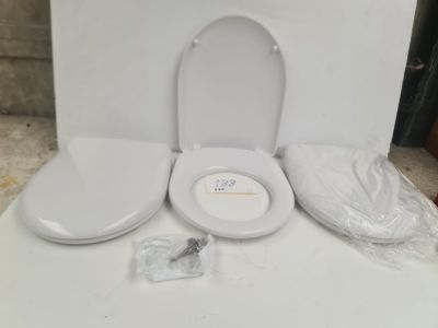 Lot de 10 abattants de WC en plastique blanc avec fixations,…
