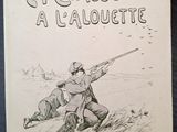 un vieux livre sur lequel figure le dessin d'un homme en train de tirer avec un pistolet