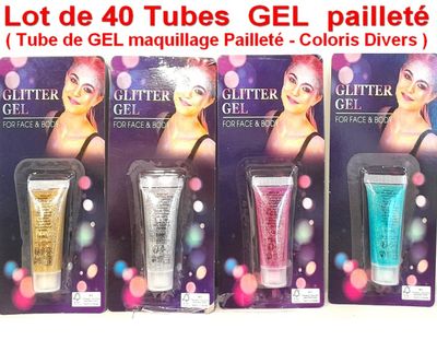 Lot de 40 Tubes Maquillage ( NEUFS ) de GEL Pailleté - Tube …