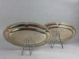 pair of silver plate trays on stands