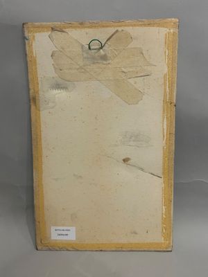 an old picture of a leaf on a piece of paper on a table