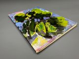 an image of a painting of a green tree on a gray surface