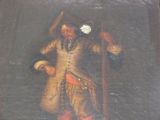 a painting of a man with a clock in his hand