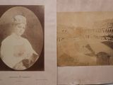 an old photo of a woman in a white dress and a picture of a woman in a white dress