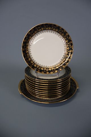 LIMOGES Céralim - Partie de service à gâteaux en porcelaine à déc...