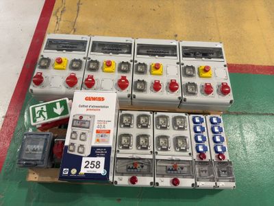 many different types of electrical equipment sitting on the floor