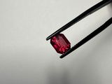 a close up of a pair of tweet tongs holding a red diamond