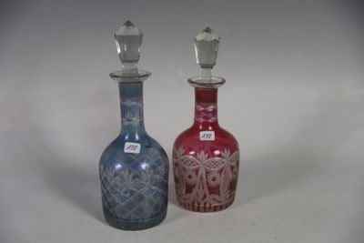 two bottles that are sitting next to each other on a table