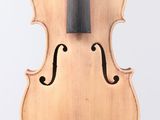 gros plan d'un violon avec un archet sur fond blanc