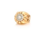 an 18k yellow gold and diamond ring