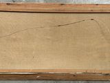 an old picture frame with a piece of paper taped to it
