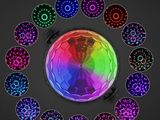 Projecteur lumineux coloré à LED en forme de boule de cristal avec télécommande