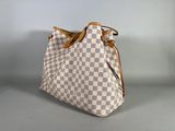 louis vuitton damier canvas and leather shoulder bag
