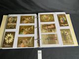 an open book with pictures of people and flowers on it