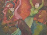 une image représentant un tableau où l'on voit deux femmes danser sur une scène