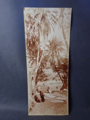 Une photographie, collée sur carton, de paysage oriental ani…