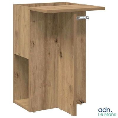 une image représentant un podium en bois surmonté d'une étagère