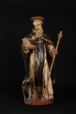 an image of a statue of a man with a dog