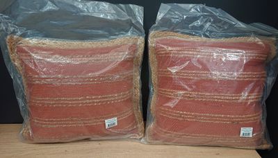 Lot de 2 coussins CHINDI - 50x50 cm en coton terracotta et j…