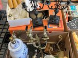 a box of assorted items sitting on a table