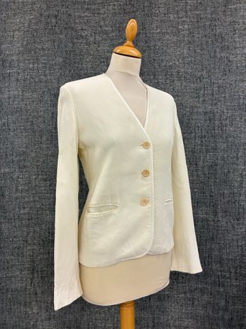 EMPORIO ARMANI : veste en viscose acétate et soie crème taille 40