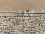 an old map of a country with a river running through it
