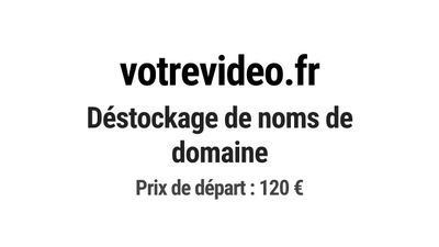 Nom de domaine votrevideo.fr. Catégorie: Photographie et vid…