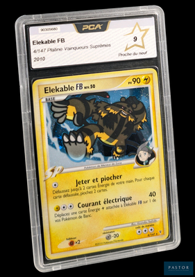 gros plan d'une carte pokemon dans un étui en plastique