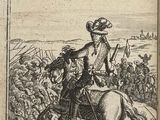 un vieux livre avec l'image d'un homme à cheval