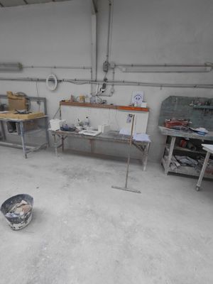 a room that has a lot of work in it