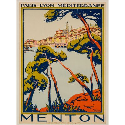 Menton Affiche Lithographie [Toile].