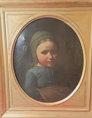 Ecole Française (XIXè s.) "Enfant au bonnet", huile sur toil…