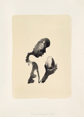 an image of a black and white drawing of a person holding a ball