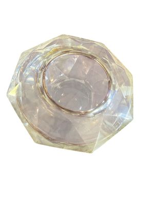an image of a clear glass ashtray on a white background